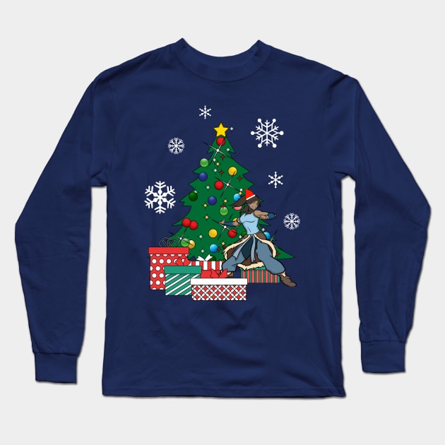 Korra Around The Christmas Tree Avatar Long Sleeve T-Shirt by Nova5